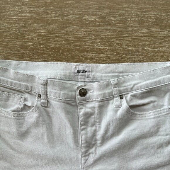 Hudson Natalie Mid-Rise Slim Boyfriend White Jeans, Size 30 - Picture 2 of 9